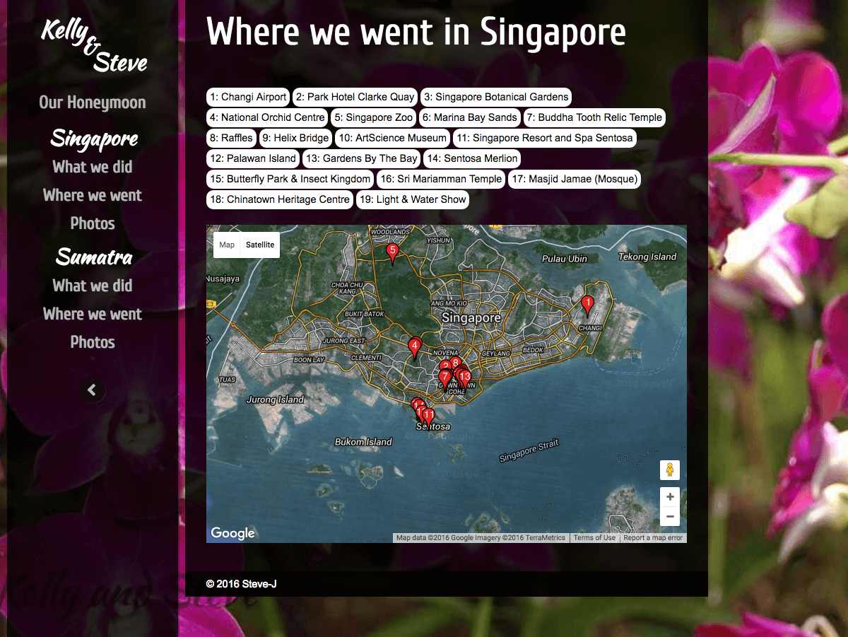 HONEYMOON WEBSITE - WHERE WE WENT IN SINGAPORE